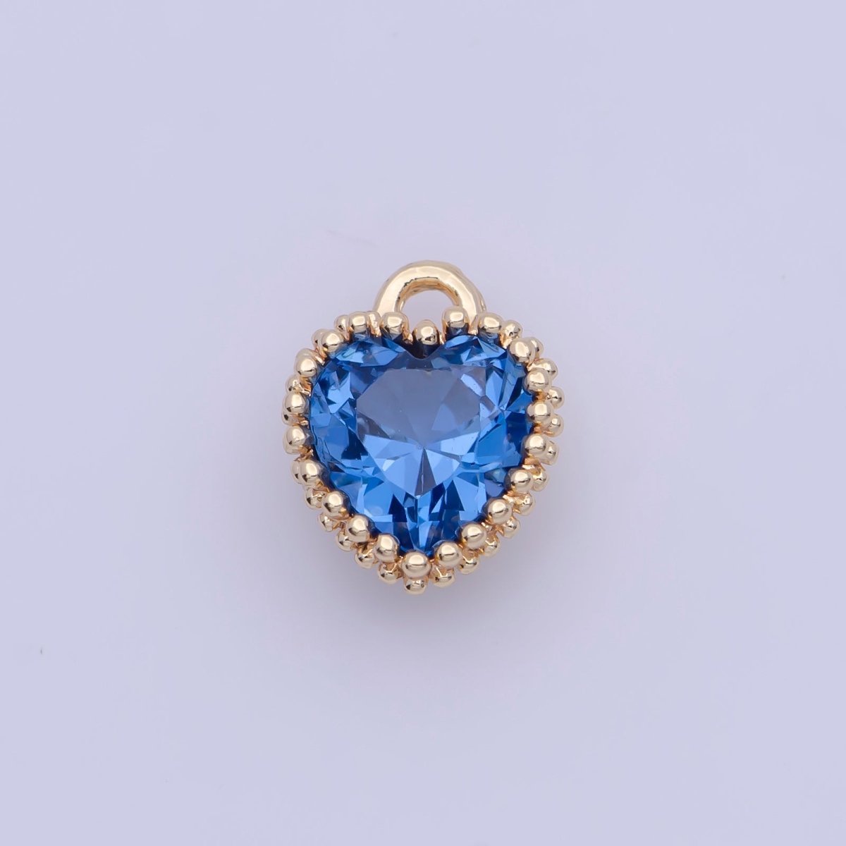 Mini BIRTHSTONE Cubic Zirconia Heart Gold Charm Add on Component For Jewelry Making | C-066 C-088 C-098 C-106 C-192 C-195 AG-144~AG-147,AG-149