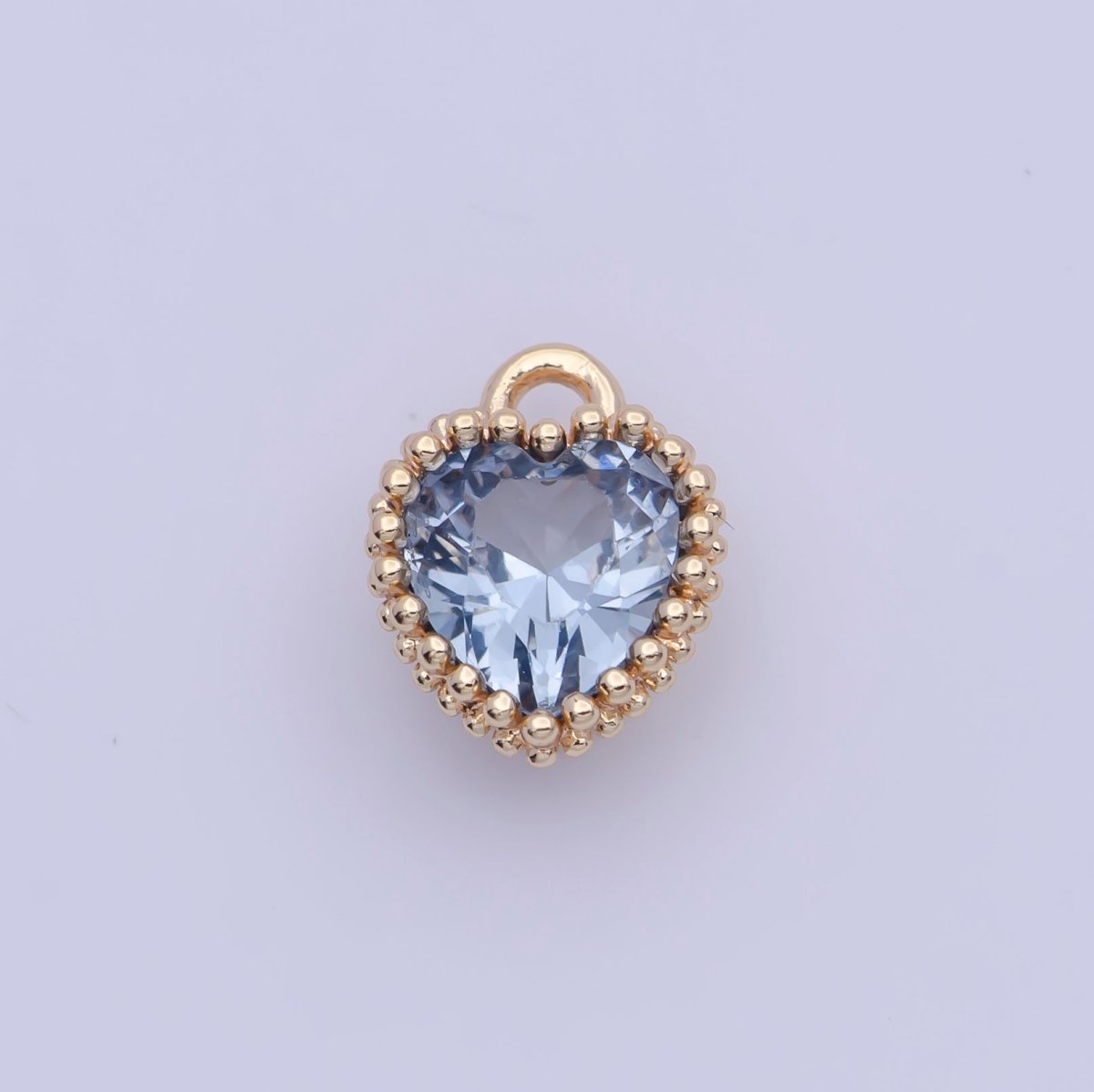 Mini BIRTHSTONE Cubic Zirconia Heart Gold Charm Add on Component For Jewelry Making | C-066 C-088 C-098 C-106 C-192 C-195 AG-144~AG-147,AG-149