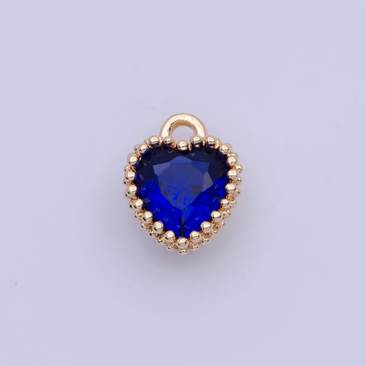 Mini BIRTHSTONE Cubic Zirconia Heart Gold Charm Add on Component For Jewelry Making | C-066 C-088 C-098 C-106 C-192 C-195 AG-144~AG-147,AG-149