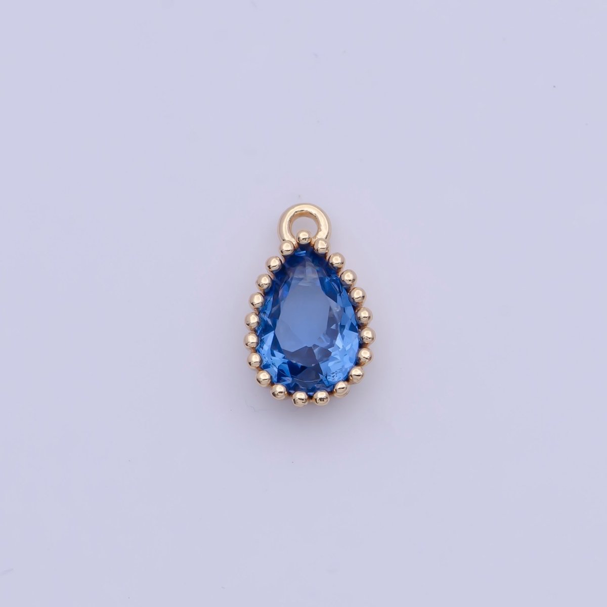 Mini BIRTHSTONE Cubic Zirconia Teardrop Gold Charm Component Add on For Jewelry Making C-230 C-265 C-291 C-297 C-315 C-337 C-363 C-365 AG-140~AG-143