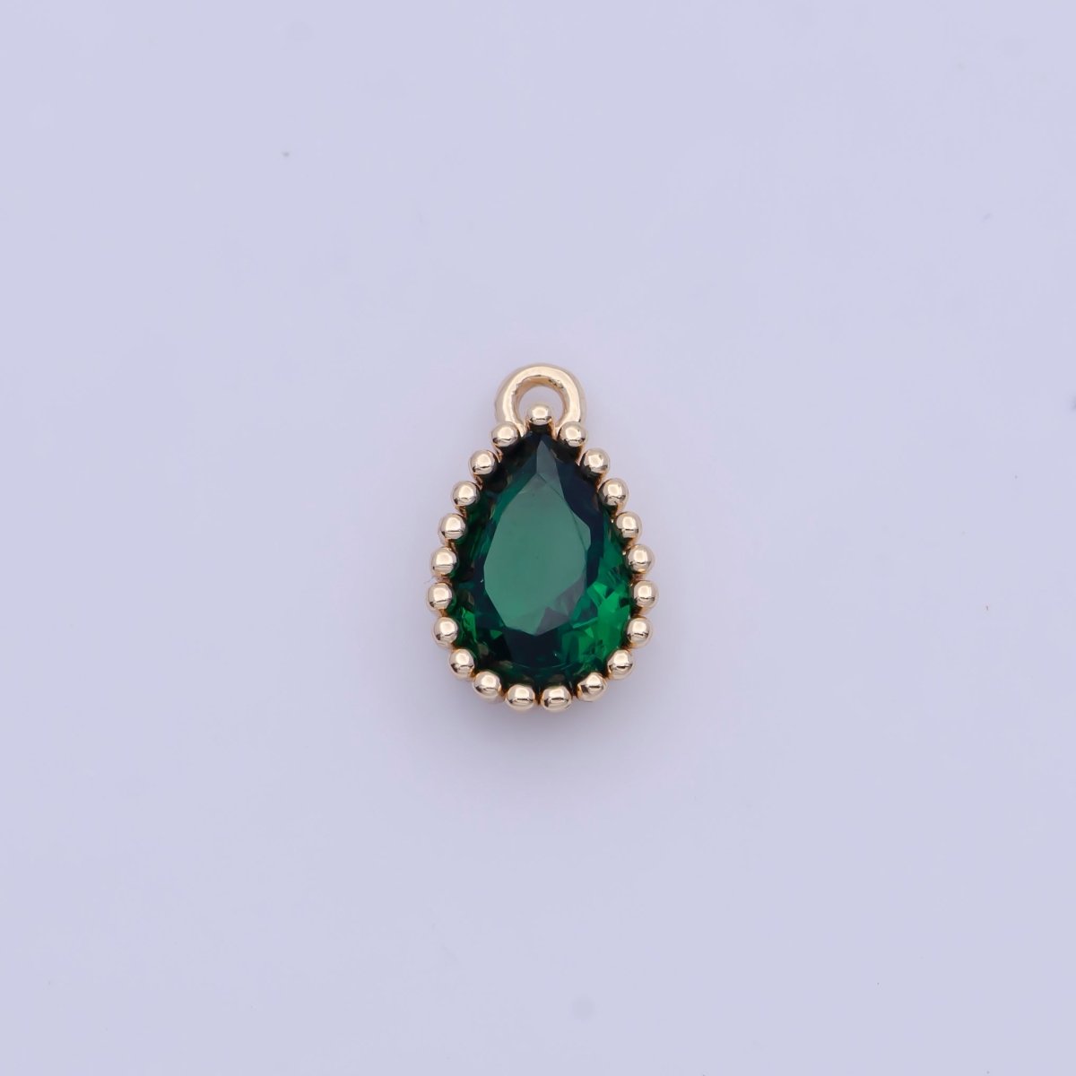 Mini BIRTHSTONE Cubic Zirconia Teardrop Gold Charm Component Add on For Jewelry Making C-230 C-265 C-291 C-297 C-315 C-337 C-363 C-365 AG-140~AG-143
