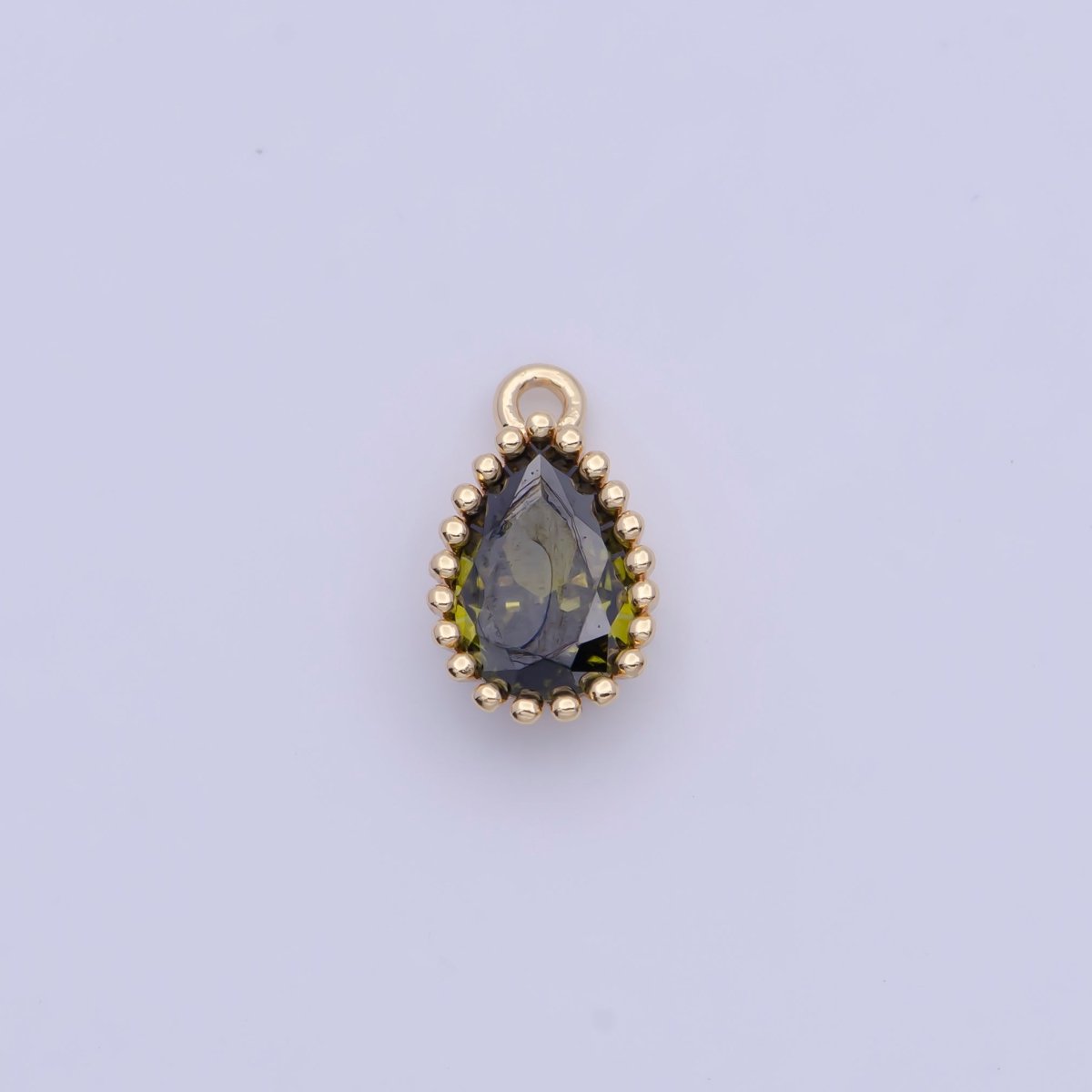 Mini BIRTHSTONE Cubic Zirconia Teardrop Gold Charm Component Add on For Jewelry Making C-230 C-265 C-291 C-297 C-315 C-337 C-363 C-365 AG-140~AG-143