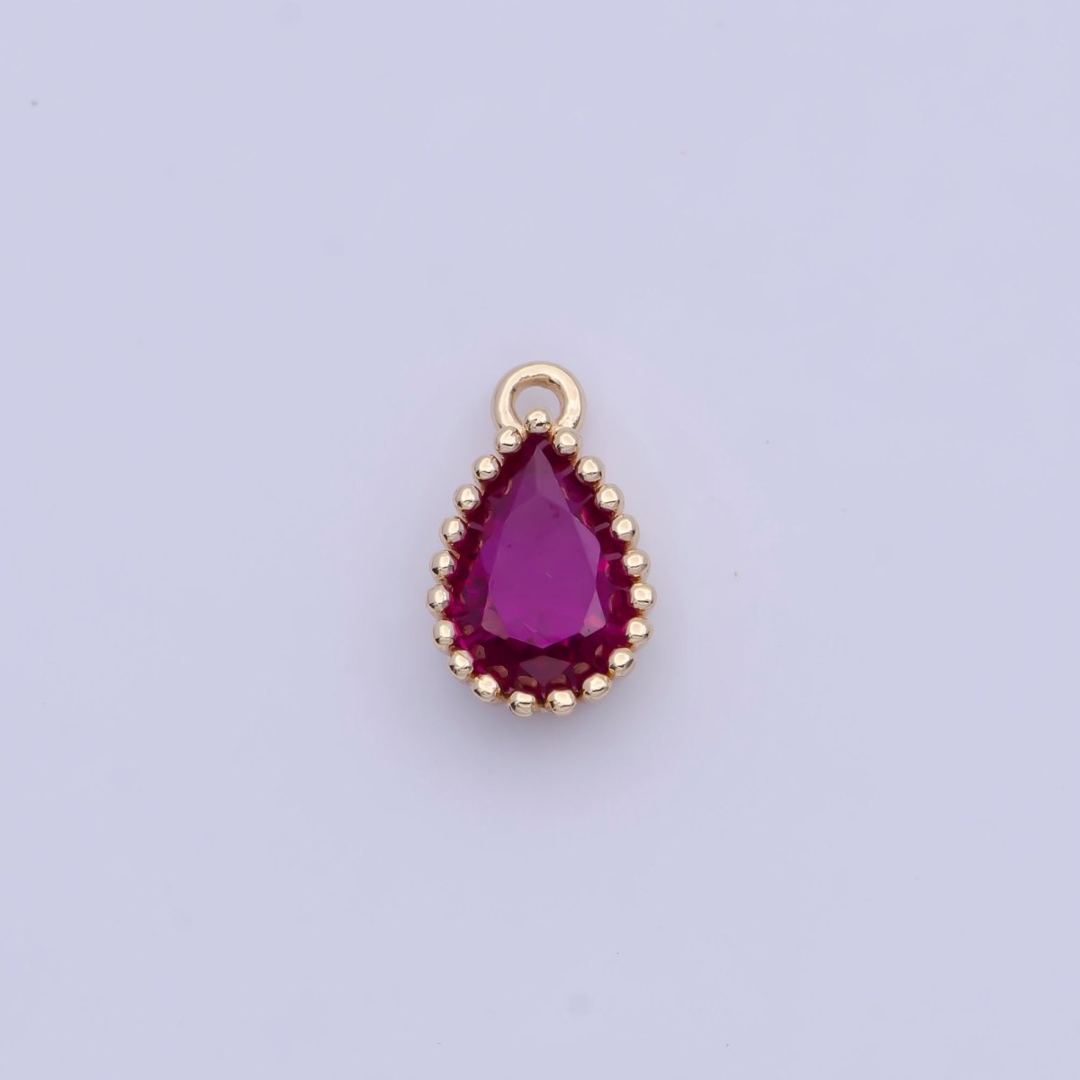 Mini BIRTHSTONE Cubic Zirconia Teardrop Gold Charm Component Add on For Jewelry Making C-230 C-265 C-291 C-297 C-315 C-337 C-363 C-365 AG-140~AG-143