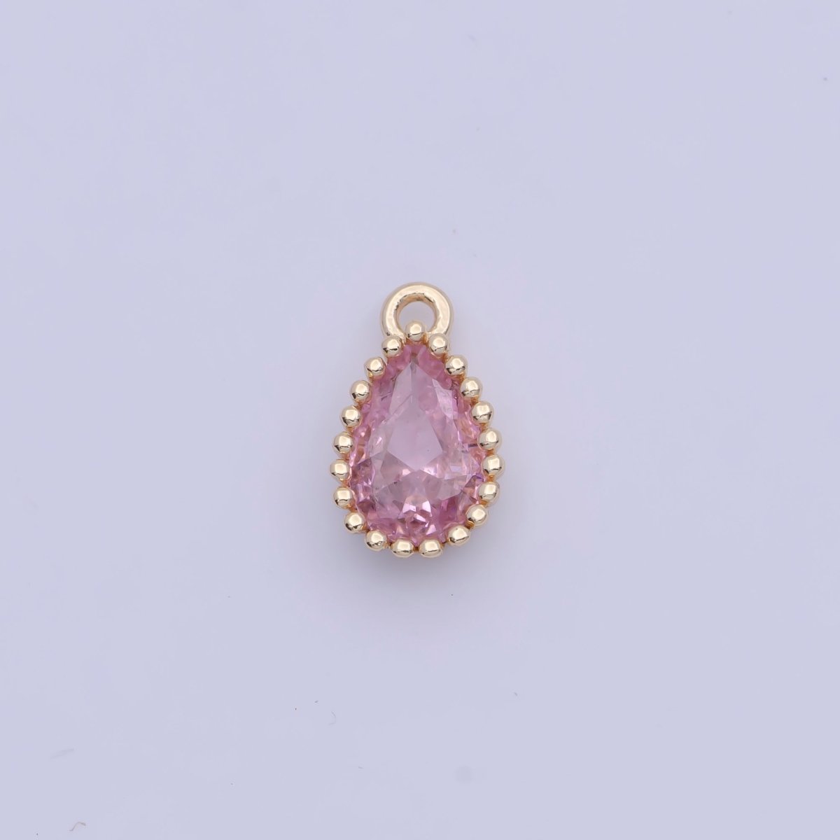 Mini BIRTHSTONE Cubic Zirconia Teardrop Gold Charm Component Add on For Jewelry Making C-230 C-265 C-291 C-297 C-315 C-337 C-363 C-365 AG-140~AG-143
