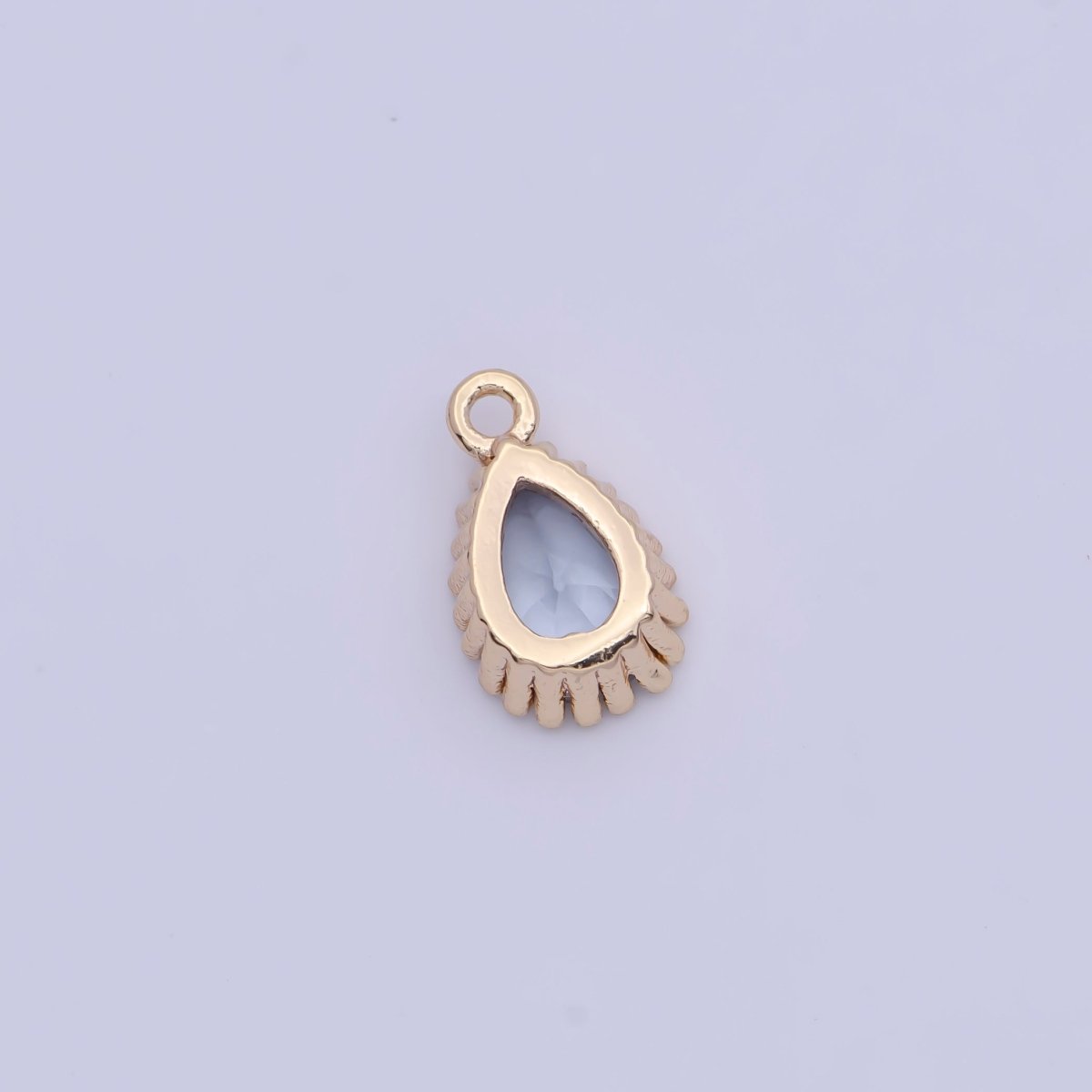 Mini BIRTHSTONE Cubic Zirconia Teardrop Gold Charm Component Add on For Jewelry Making C-230 C-265 C-291 C-297 C-315 C-337 C-363 C-365 AG-140~AG-143