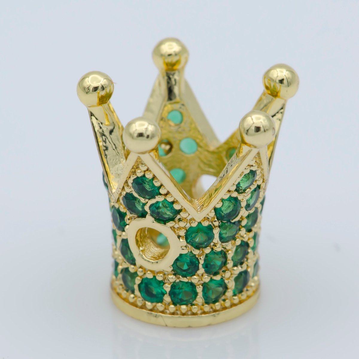 Mini Black Gold Silver Crown Beads CZ Green Crystal Small Simple King Queen Crown Model Jewelry Making Beads B-207, B-566, B-567