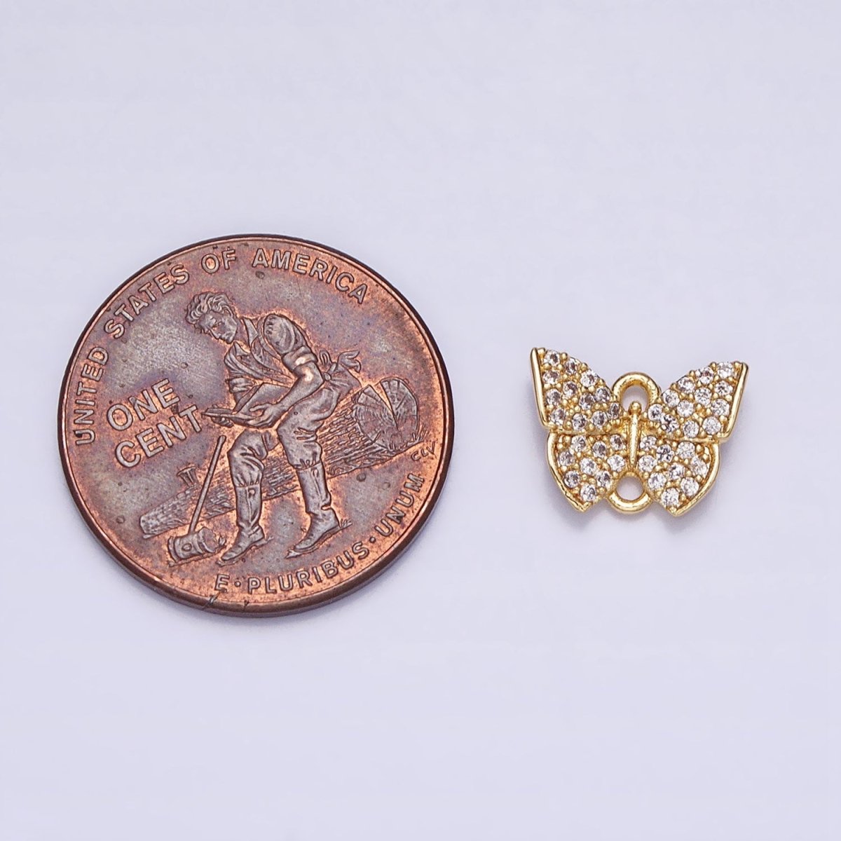 Mini Butterfly Mariposa Clear Micro Paved CZ Link Connector | Y-854