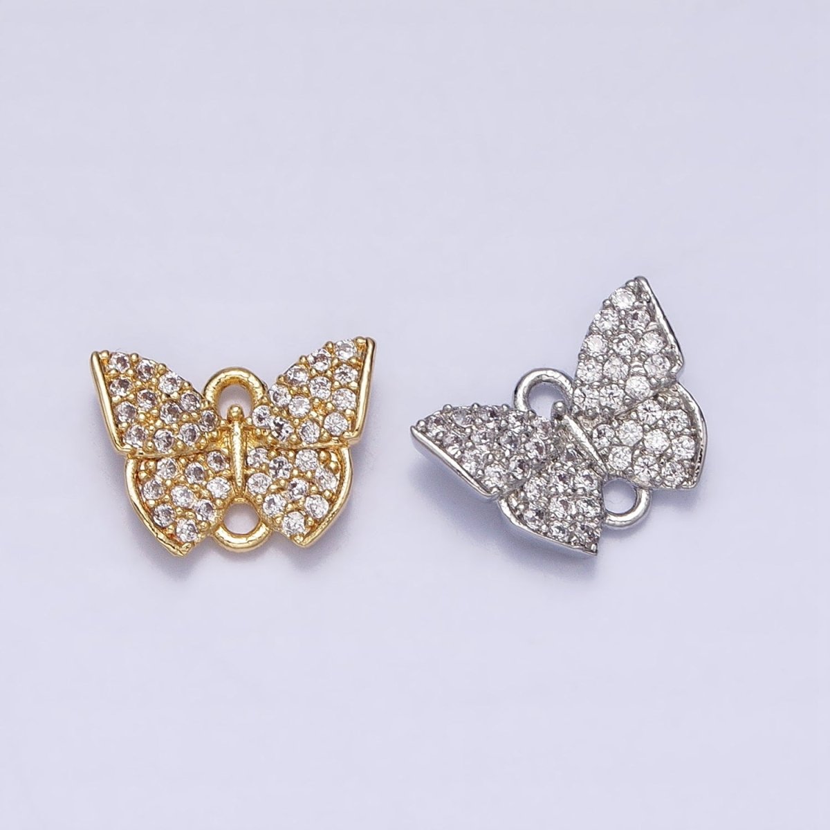 Mini Butterfly Mariposa Clear Micro Paved CZ Link Connector | Y-854