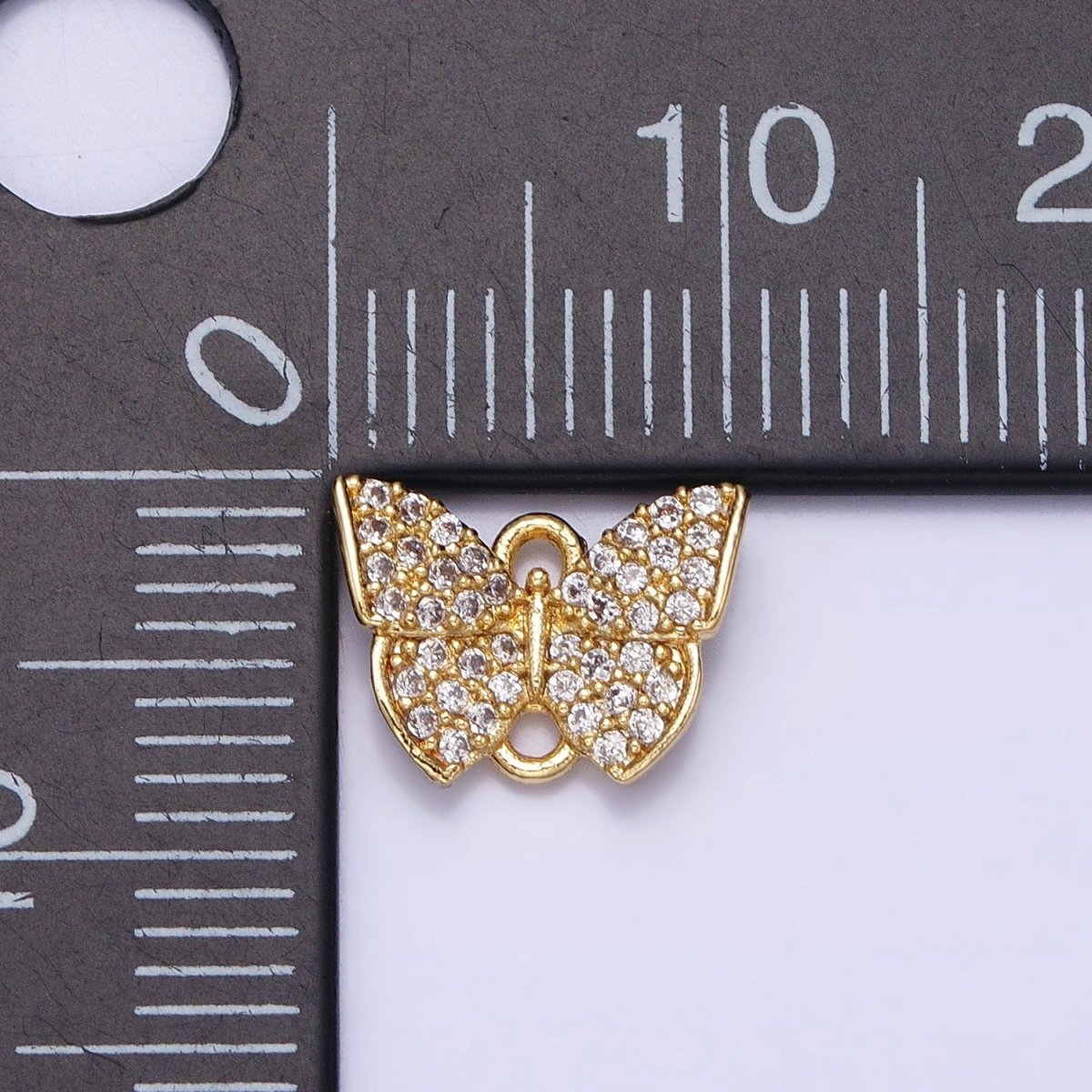 Mini Butterfly Mariposa Clear Micro Paved CZ Link Connector | Y-854