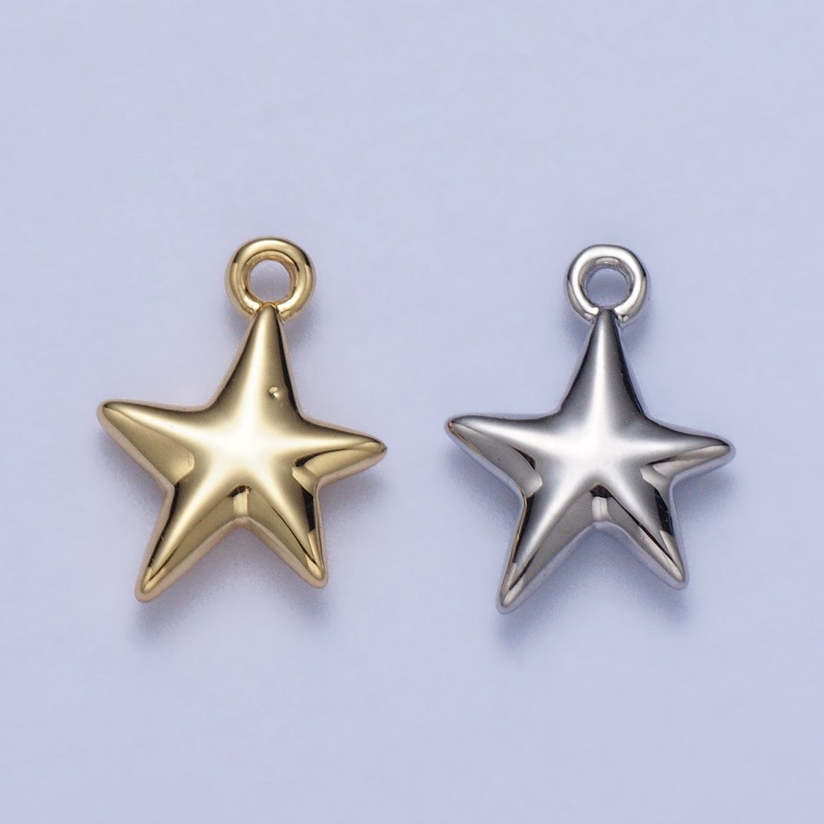 Mini Celestial Puffed Star Add-On Charm in Gold & Silver | AC-036