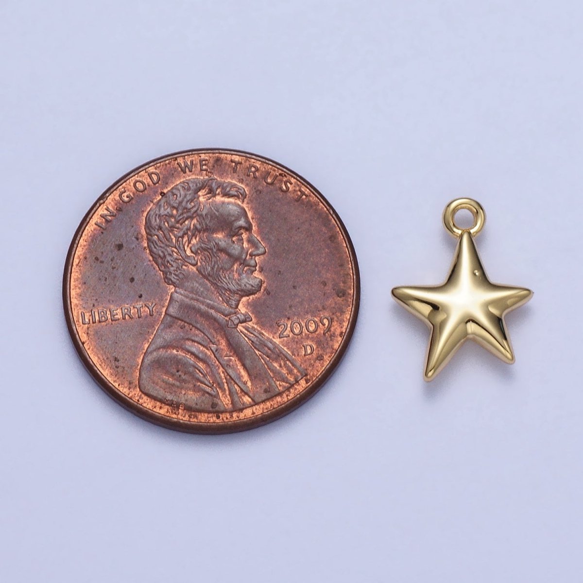 Mini Celestial Puffed Star Add-On Charm in Gold & Silver | AC-036