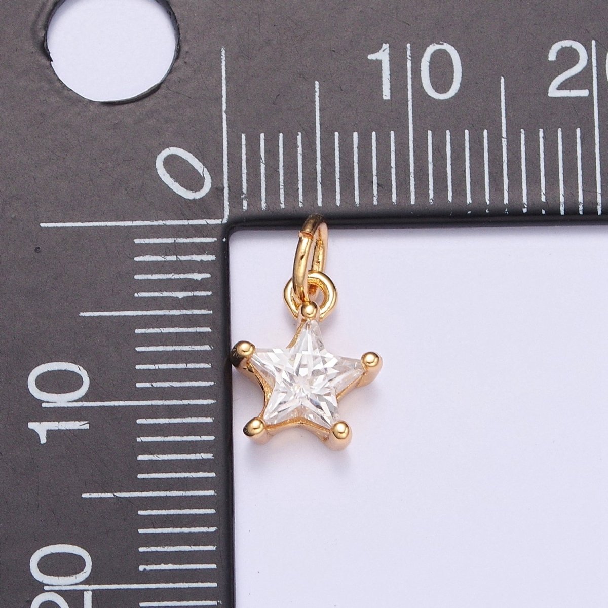 Mini Clear Celestial Star CZ Gold Add on Charm | X-102