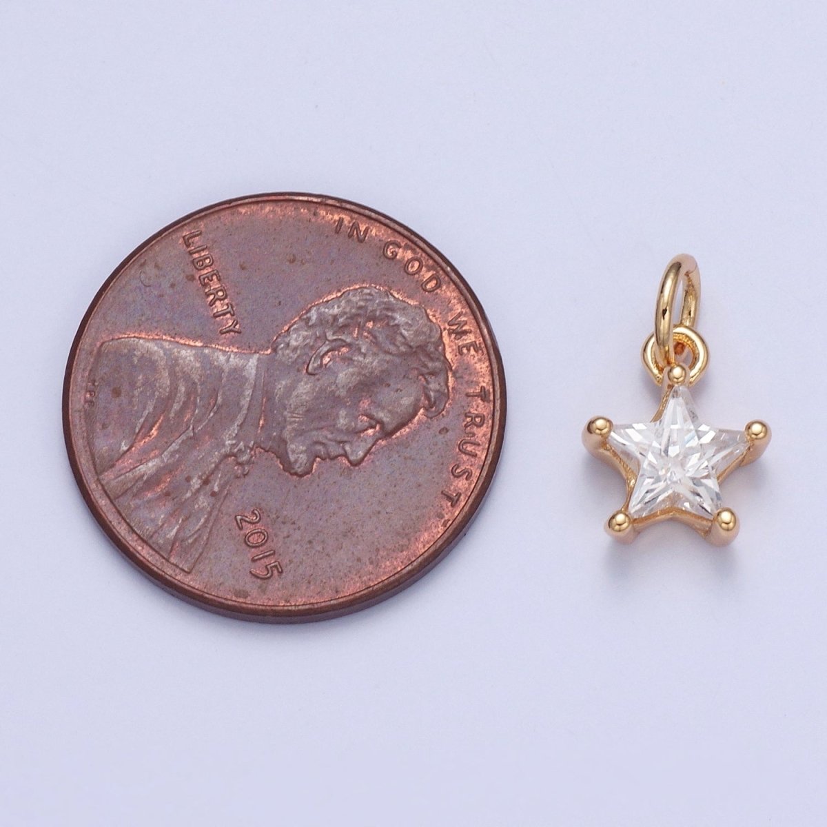 Mini Clear Celestial Star CZ Gold Add on Charm | X-102