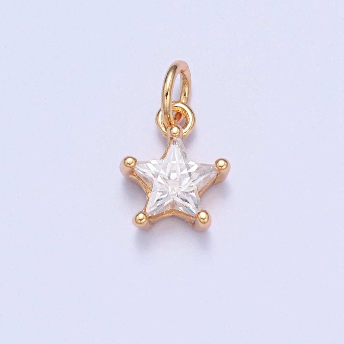 Mini Clear Celestial Star CZ Gold Add on Charm | X-102