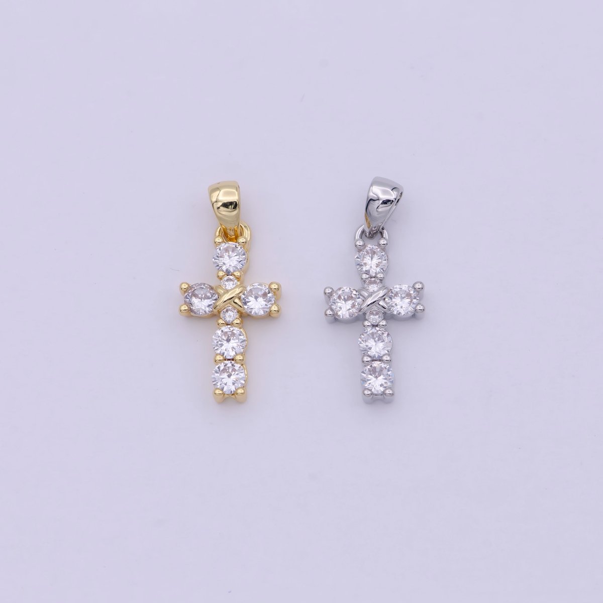 Mini Cross Charm Gold Filled Cross Pendant Add on Charm for Bracelet Necklace Earring H-104