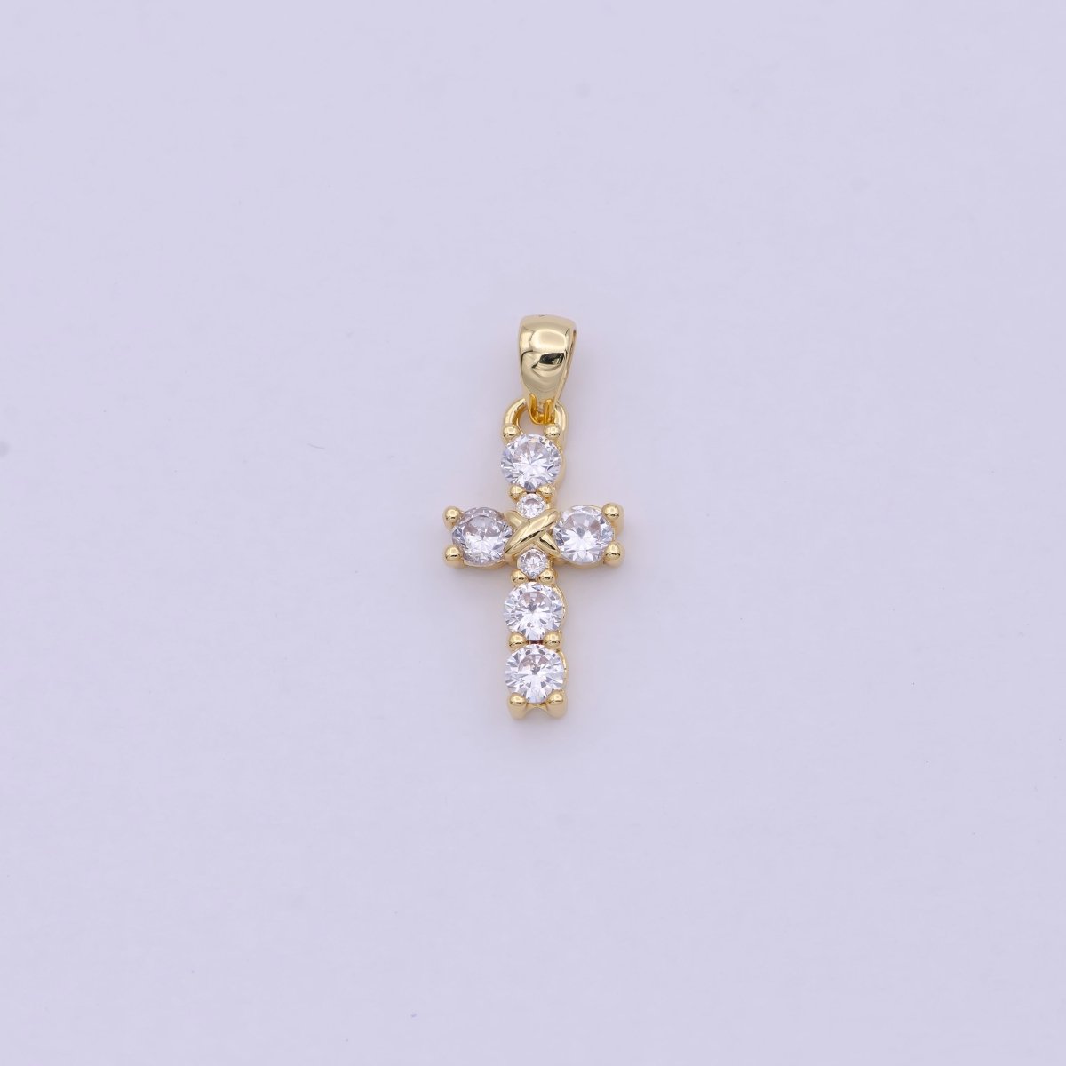 Mini Cross Charm Gold Filled Cross Pendant Add on Charm for Bracelet Necklace Earring H-104