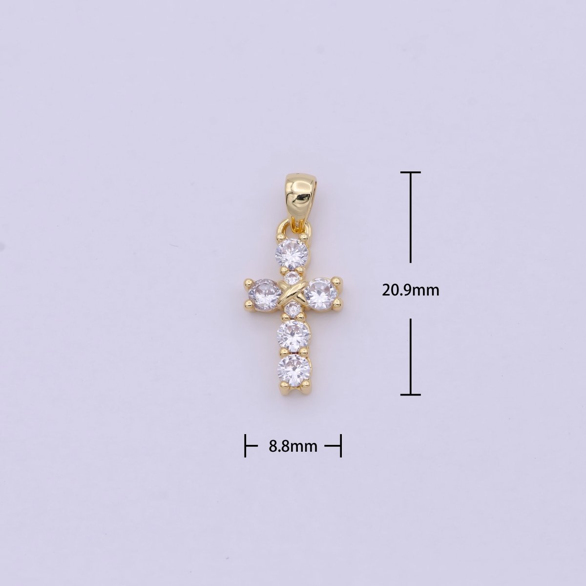 Mini Cross Charm Gold Filled Cross Pendant Add on Charm for Bracelet Necklace Earring H-104