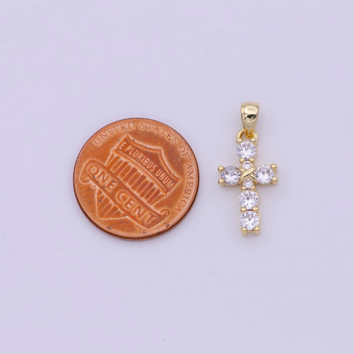 Mini Cross Charm Gold Filled Cross Pendant Add on Charm for Bracelet Necklace Earring H-104