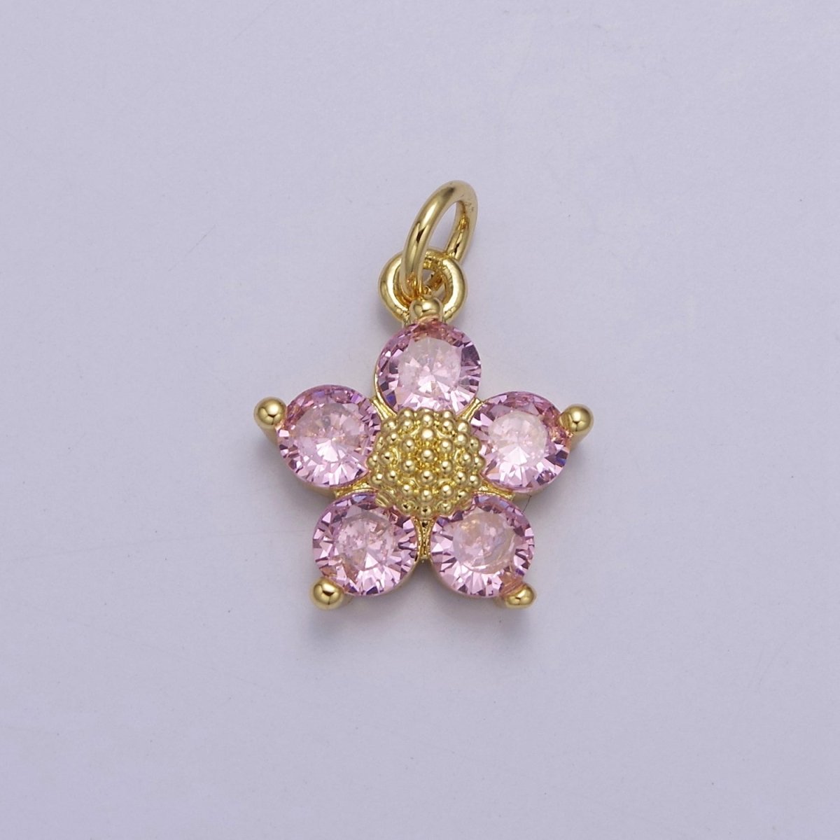 Mini Cubic Daisy Charm in 24k Gold Filled CZ Charm for Spring Jewelry Inspired E-550 E-551 E-639 E-640 E-641