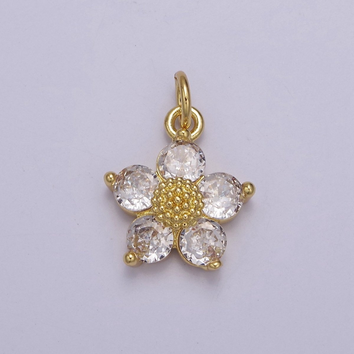 Mini Cubic Daisy Charm in 24k Gold Filled CZ Charm for Spring Jewelry Inspired E-550 E-551 E-639 E-640 E-641