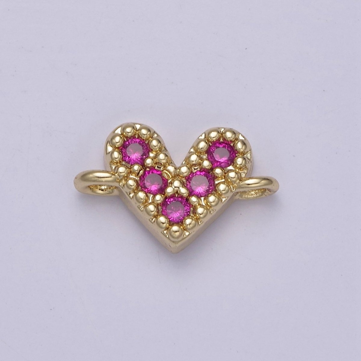 Mini Cubic Heart Charm Connector for Bracelet Necklace Link Connector F-062/F-063/F-069/F-070