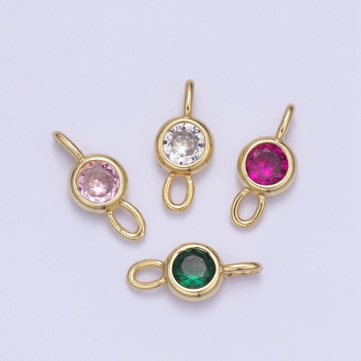 Mini Cz Charm 14.7x6.5mm Cubic Zirconia Link Connectors for jewelry Making Earring Necklace Bracelet connectors F-690~F-693