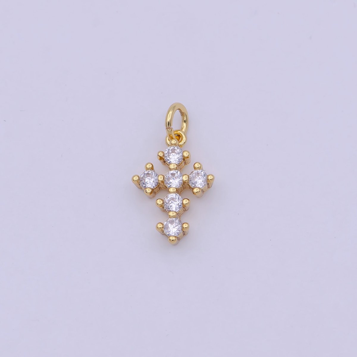 Mini CZ Gold Filled cross pendant, Tiny Cross Charm, DIY Religion Jewelry Making Findings N-415 N-416