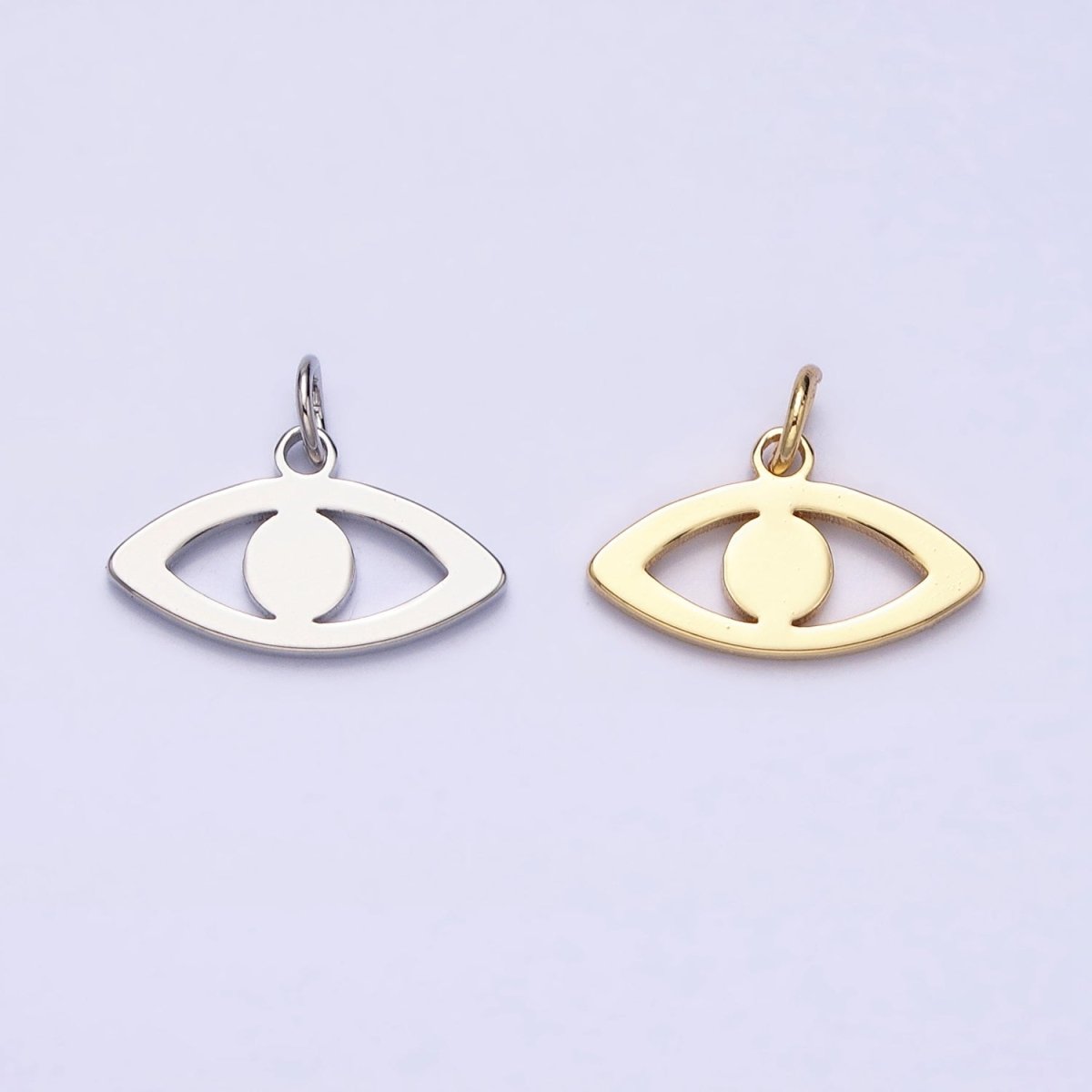 Mini Evil Eye Charm Laser Cut Gold, Silver Eye Charm Minimalist Jewelry AC564 AC566