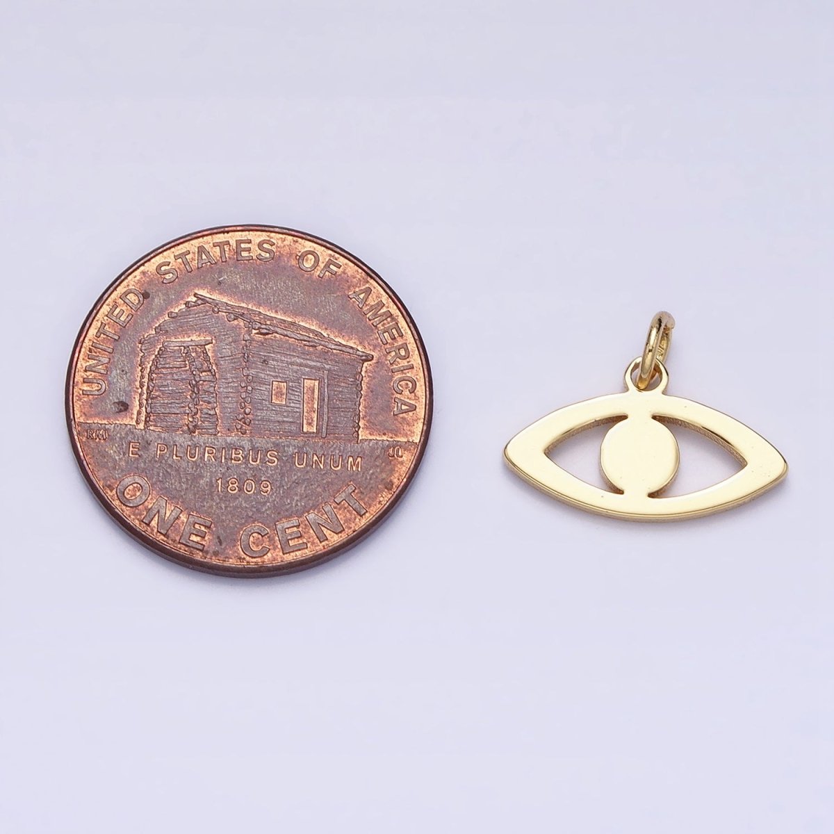 Mini Evil Eye Charm Laser Cut Gold, Silver Eye Charm Minimalist Jewelry AC564 AC566