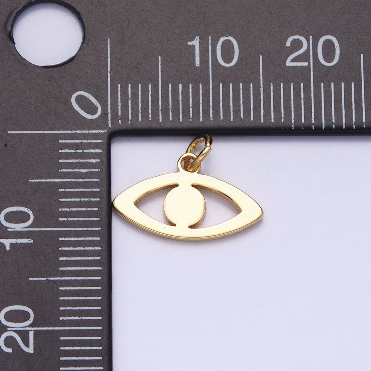 Mini Evil Eye Charm Laser Cut Gold, Silver Eye Charm Minimalist Jewelry AC564 AC566