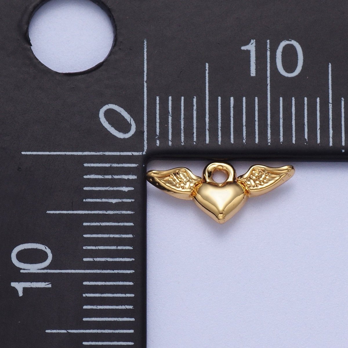 Mini Flying Angel-Winged Heart Love Charm in Gold & Silver | AC050