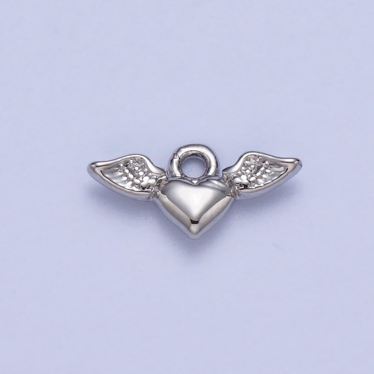 Mini Flying Angel-Winged Heart Love Charm in Gold & Silver | AC050