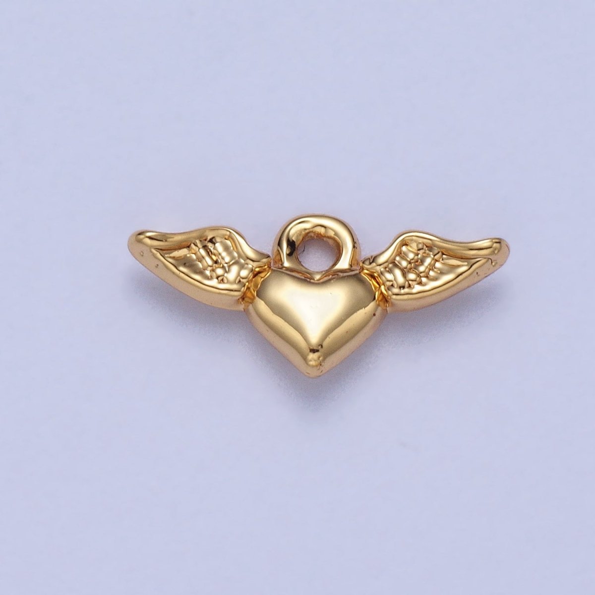 Mini Flying Angel-Winged Heart Love Charm in Gold & Silver | AC050