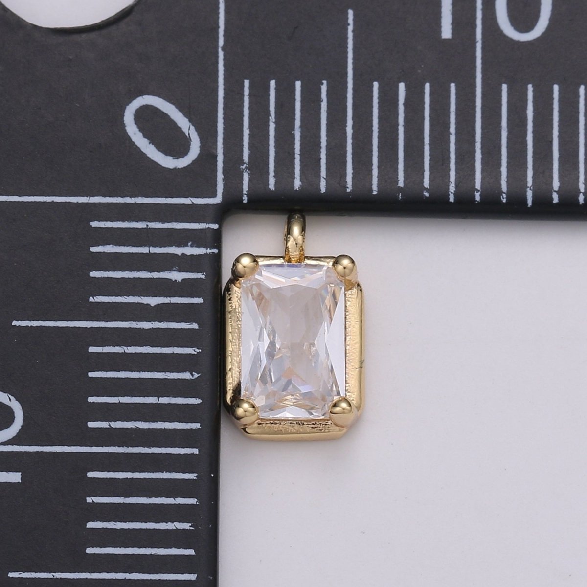 Mini Geometric Charm 18K Gold Filled Tiny Square CZ Charm Micro Pave Charm Pendant for bracelet earring necklace component E-575