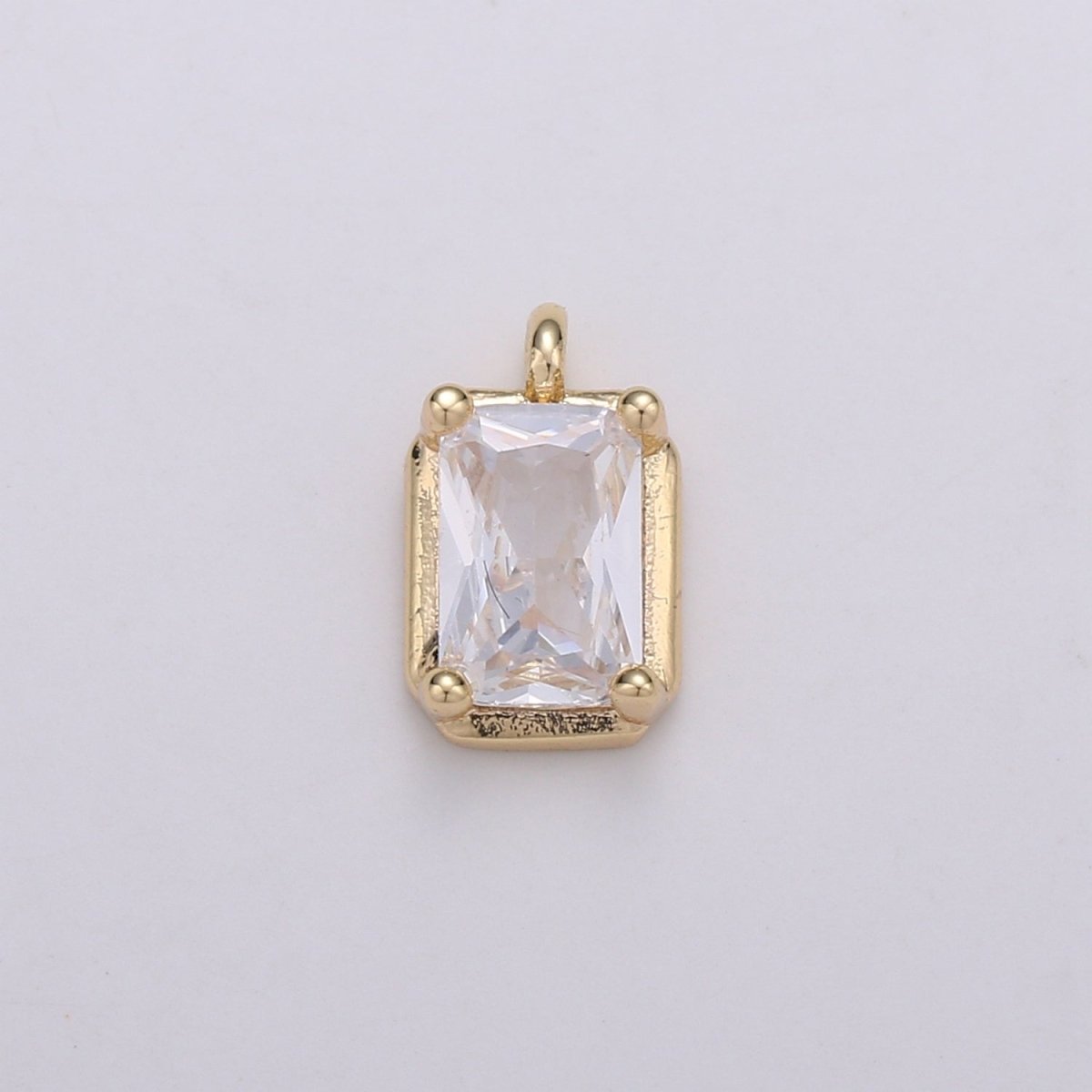 Mini Geometric Charm 18K Gold Filled Tiny Square CZ Charm Micro Pave Charm Pendant for bracelet earring necklace component E-575