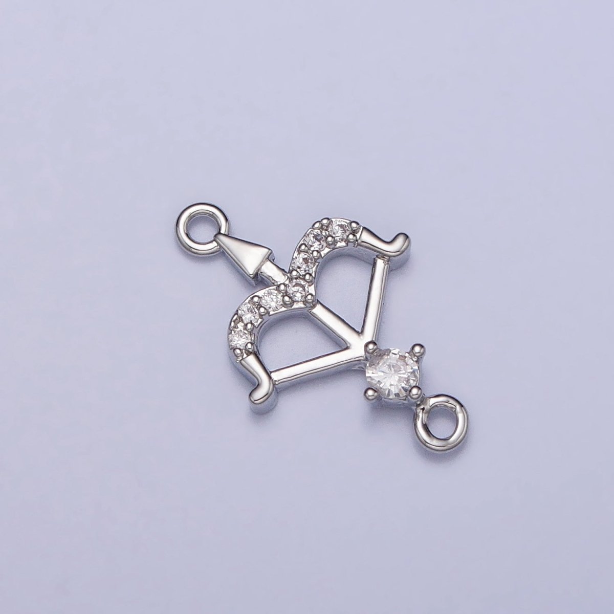 Mini Gold Arrow with Micro Pave cz Crystal Gold Charm Connector Sagittarius Charm | Y-864
