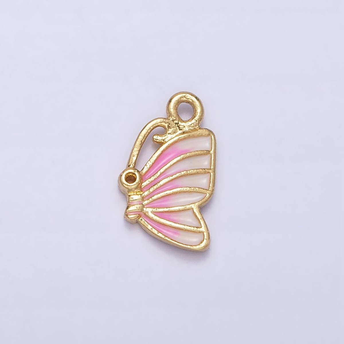 Mini Gold Butterfly Charm Pink Ombre Enamel Mariposa Charm AC418 AC419