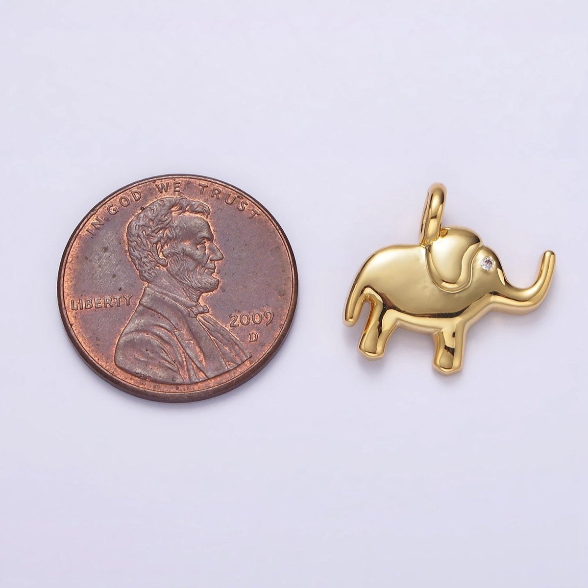 Mini Gold Elephant Charm Silver Dumbo Charm Safari Jewelry Inspired N1085 N1086