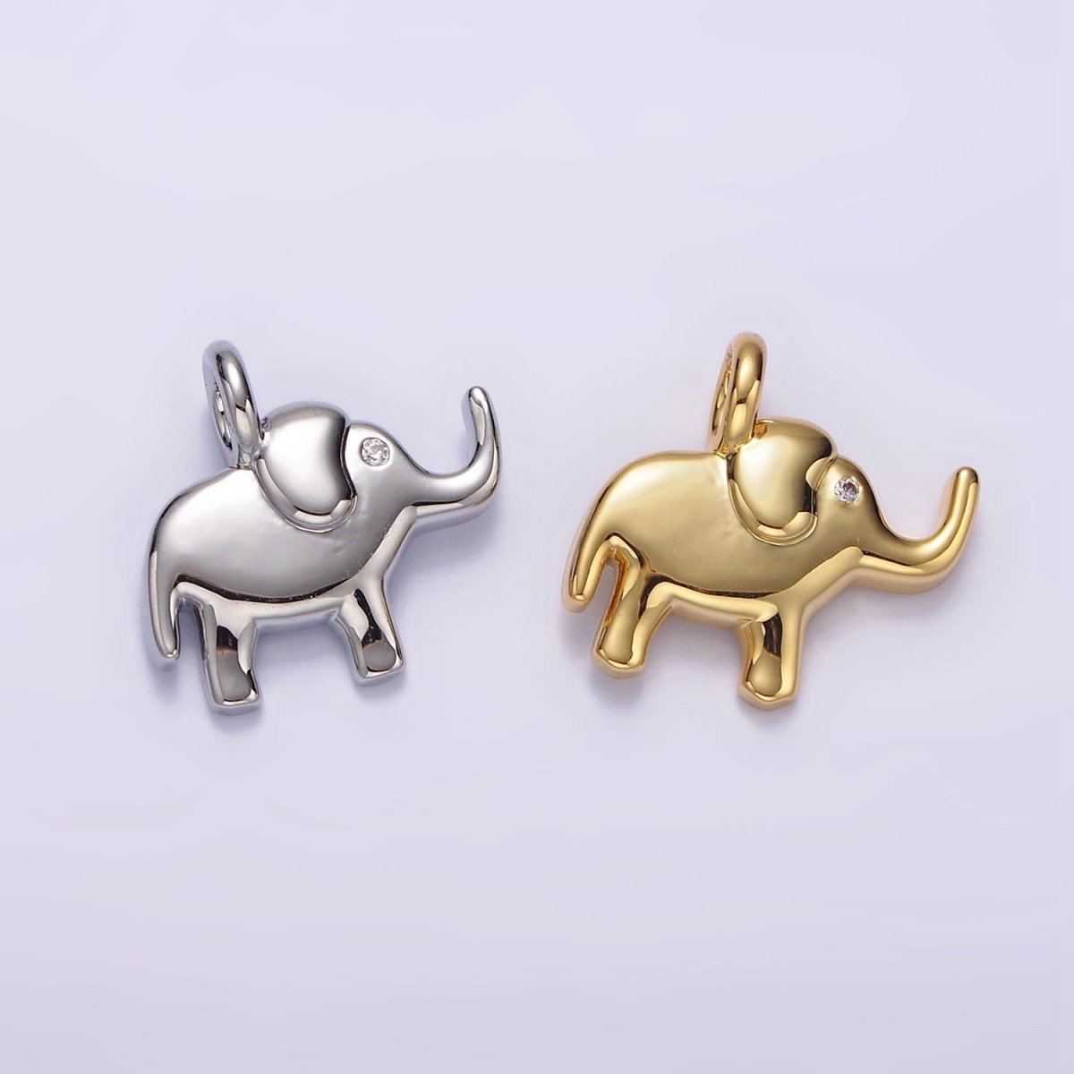 Mini Gold Elephant Charm Silver Dumbo Charm Safari Jewelry Inspired N1085 N1086