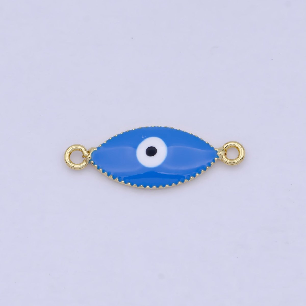 Mini Gold Evil Eye Charm Connector Blue Enamel Eye Link Connector G-922