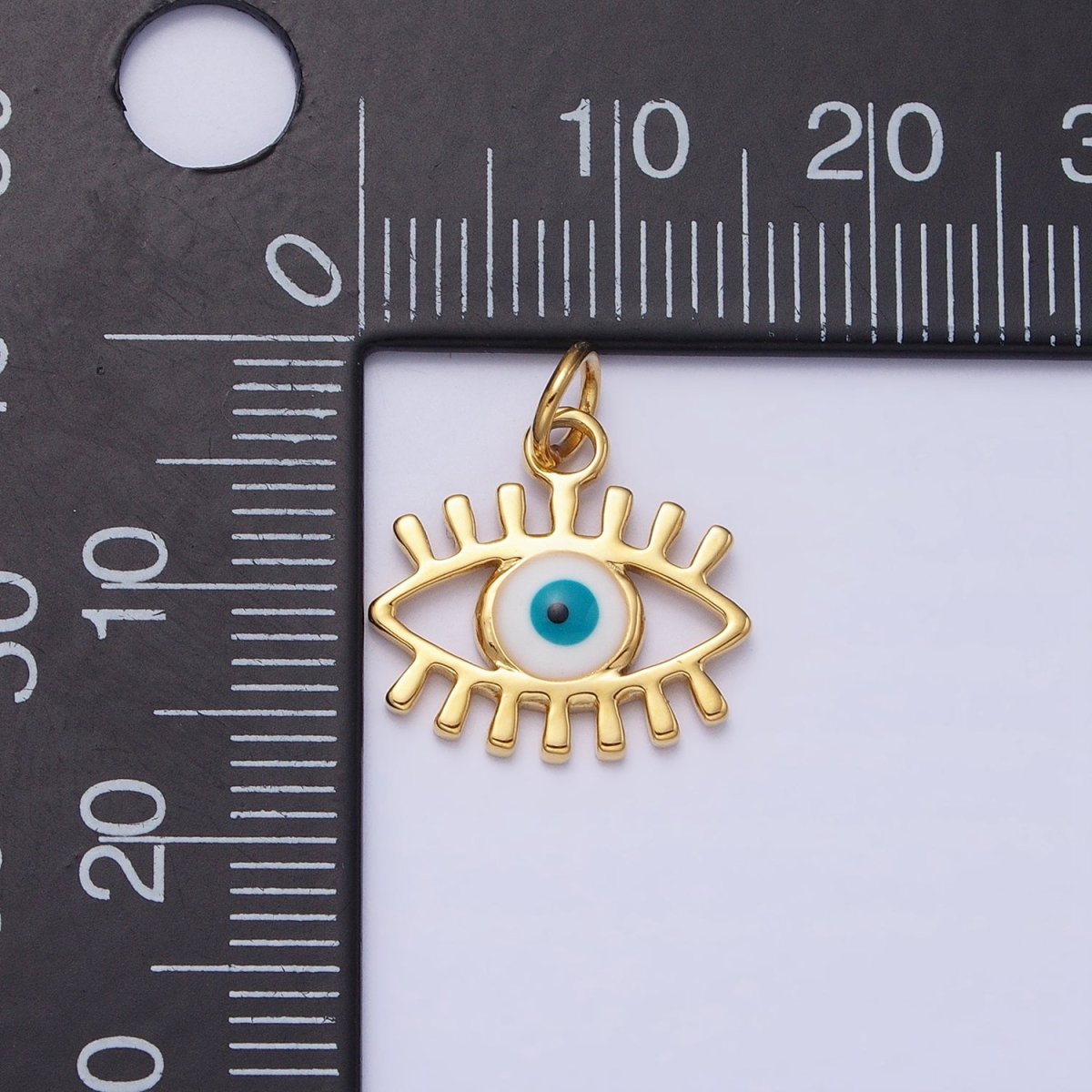 Mini Gold Evil Eye Charm for Amulet Protection Jewelry AC442