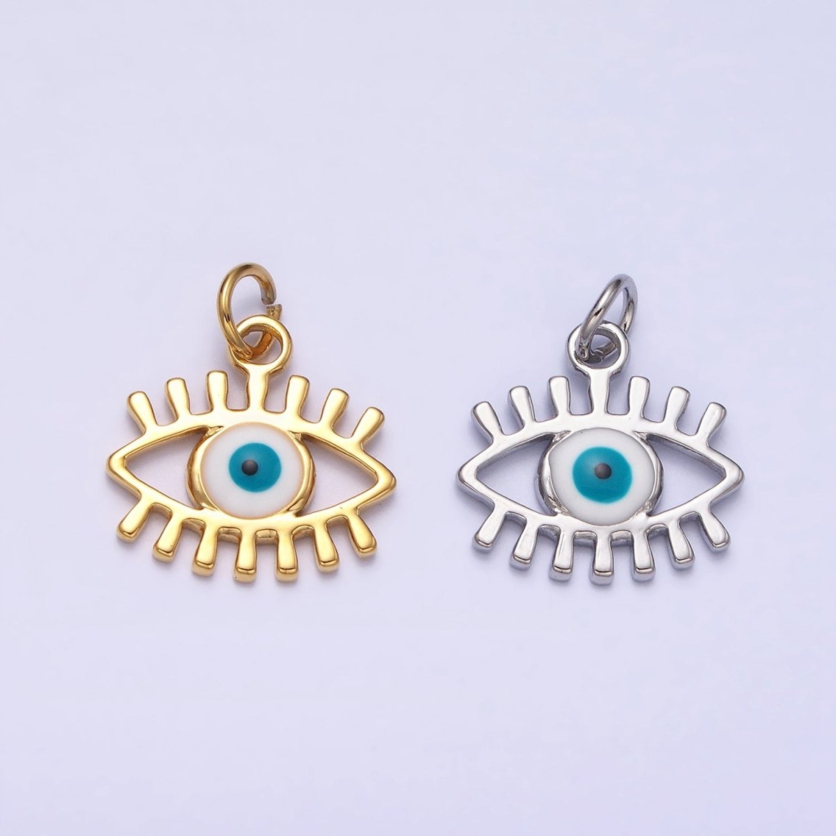 Mini Gold Evil Eye Charm for Amulet Protection Jewelry AC442
