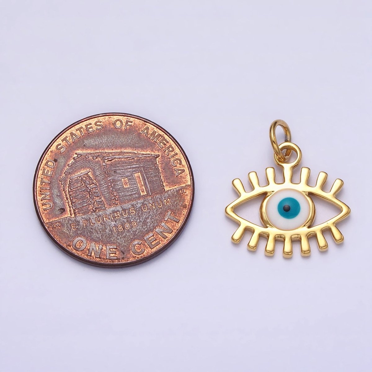 Mini Gold Evil Eye Charm for Amulet Protection Jewelry AC442