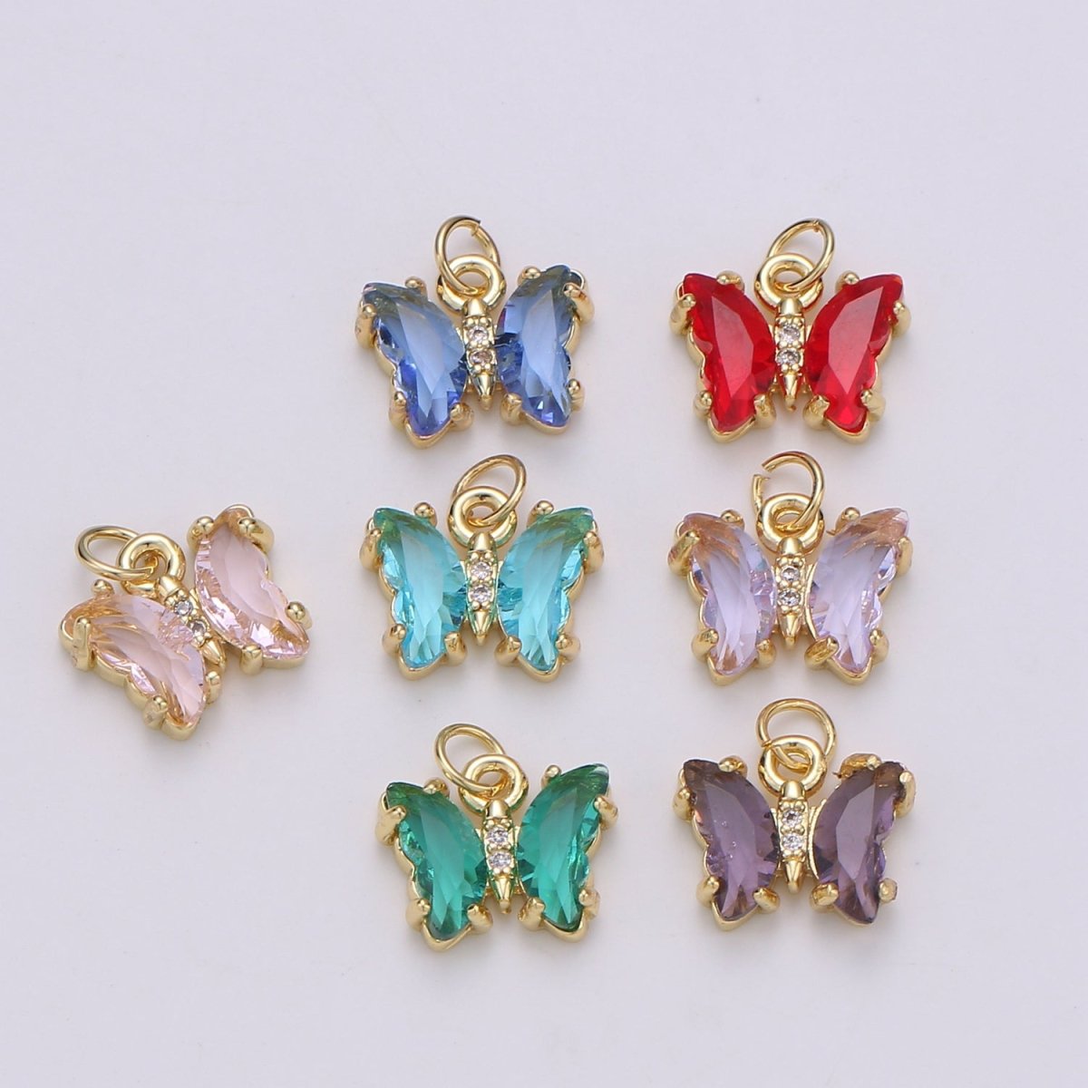 Mini Gold Filled Acrylic Butterfly Charm D813 D819 E023 E025