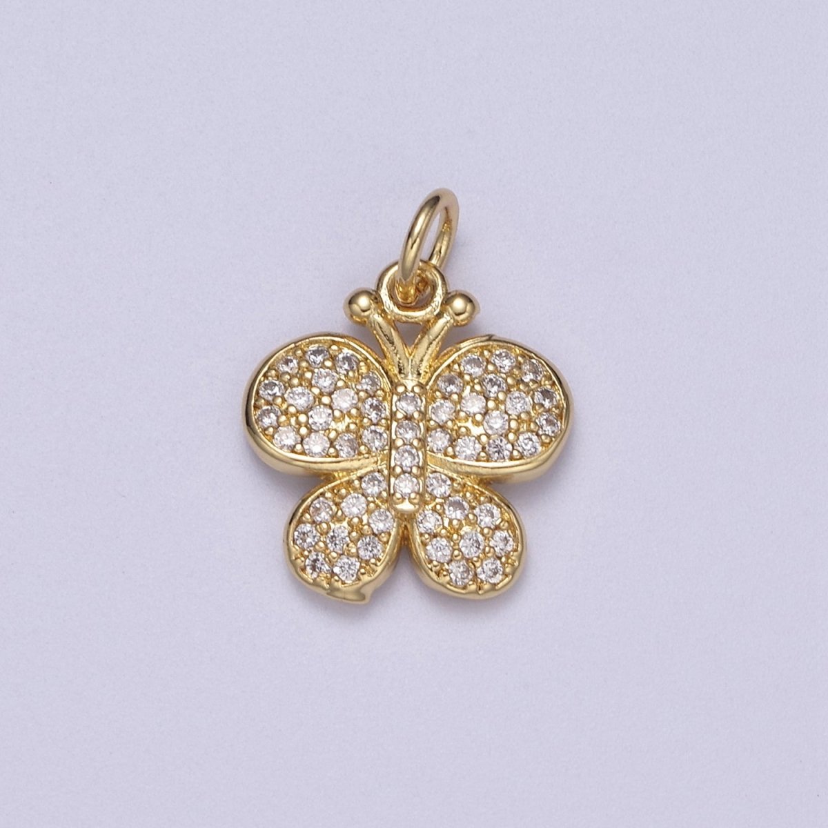 Mini Gold Filled Butterfly Charm Cubic Insect Mariposa Monarch Pendant N-266 - DLUXCA