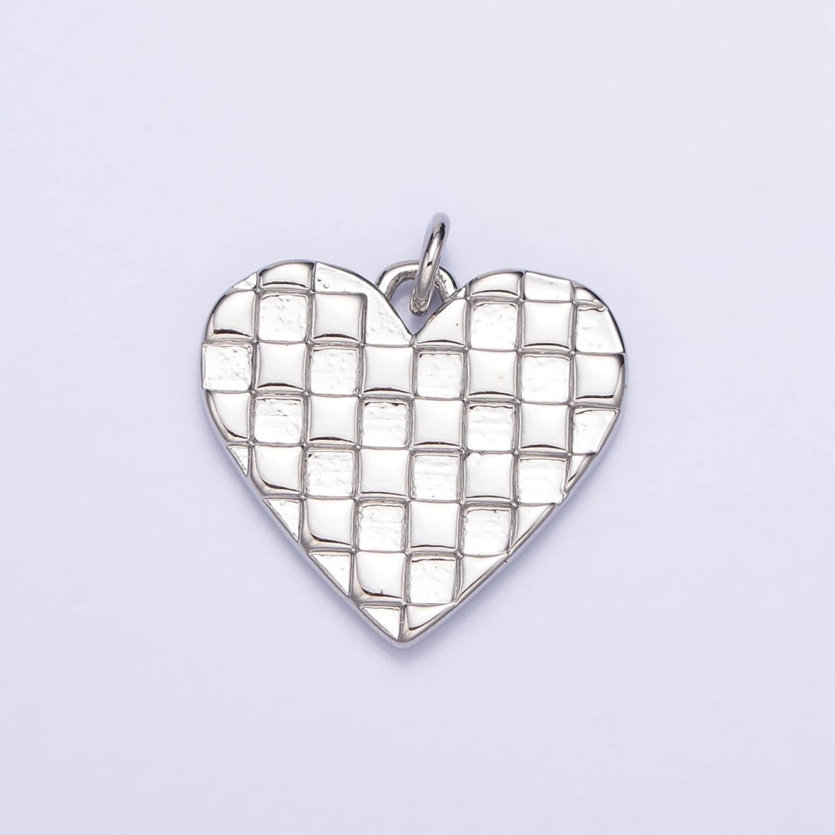 Mini Gold Filled Heart Pendant, Checker Heart Charm Love Pendant N-296 AC-399