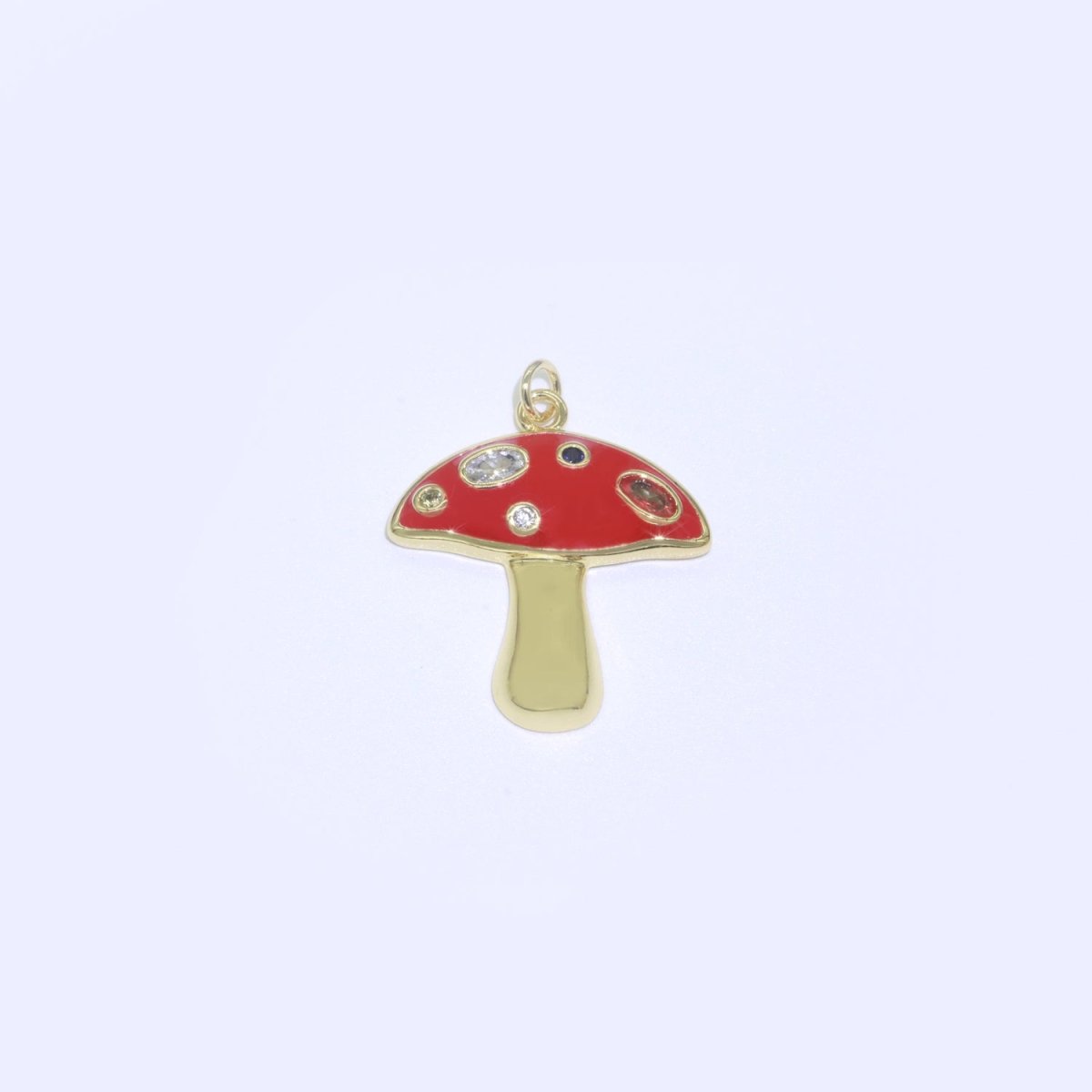 Mini Gold Filled Mushroom Charms, Enamel Magic Mushroom Pendant for Necklace Fantasy Celestial Jewelry for Statement Necklace M-410 - M-417