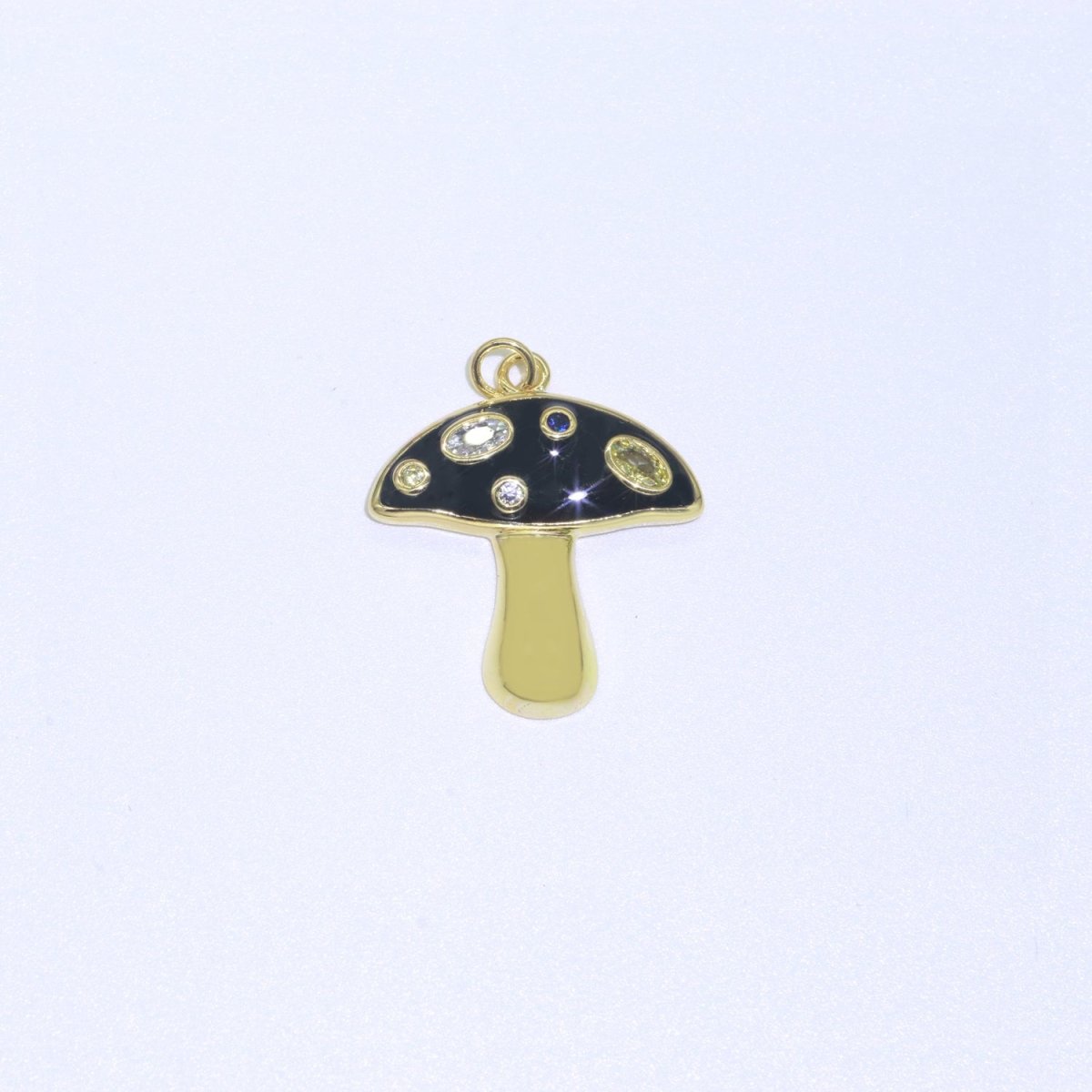 Mini Gold Filled Mushroom Charms, Enamel Magic Mushroom Pendant for Necklace Fantasy Celestial Jewelry for Statement Necklace M-410 - M-417
