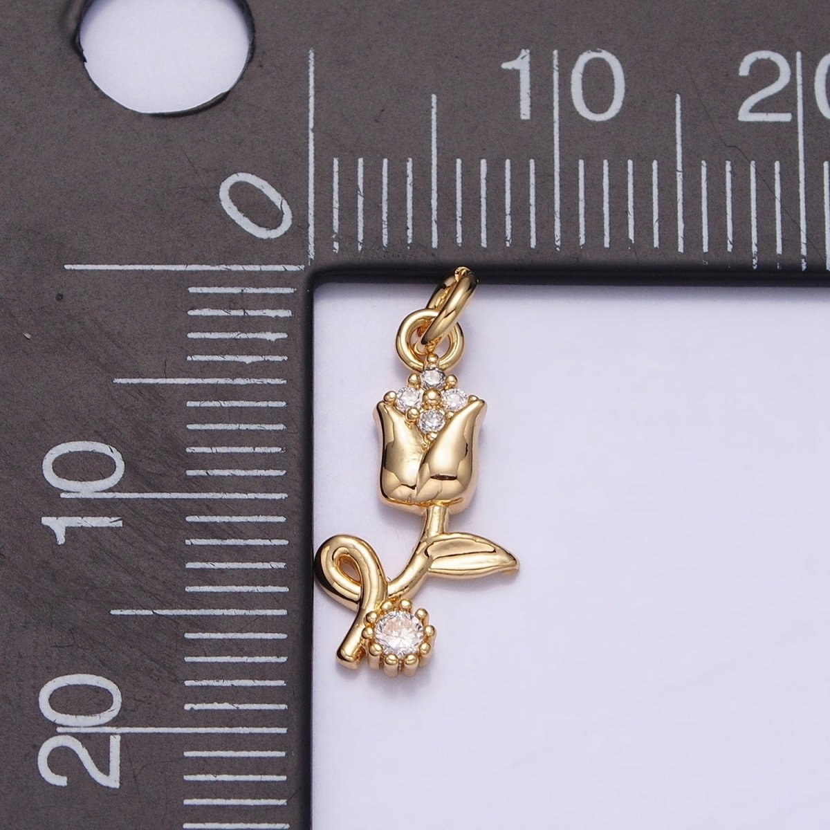 14K Gold Filled Rose Flower Mini Add-On Charm in Gold & Silver | AC500 AC501