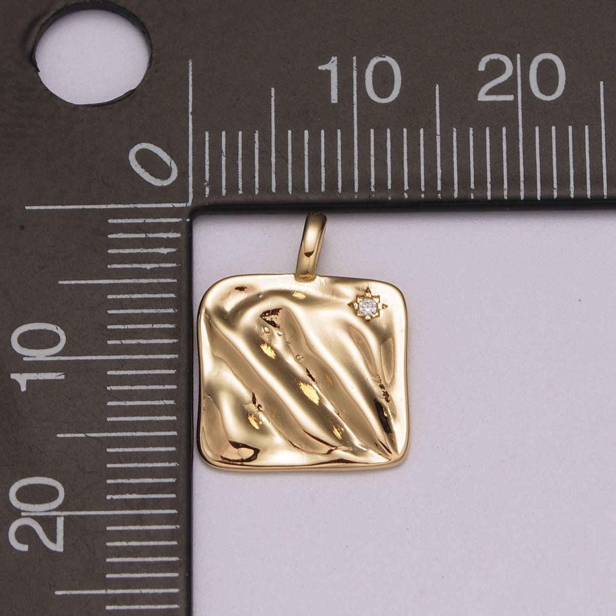 Mini Gold Heirloom Charm Micro Pave Star Charm Minimalist Jewelry Pendant for Necklace Bracelet Component M-785 - DLUXCA